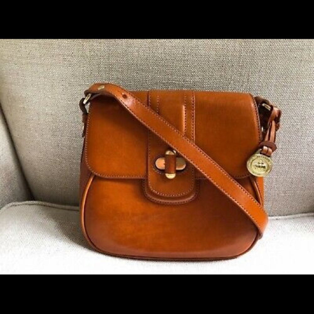 Brahmin Brown Leather Crossbody Shoulder Cara EUC